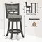 26" Counter Height Bar Chair with Wooden Frame Swivel Seat and Footrest for Pub Bar Restaurant